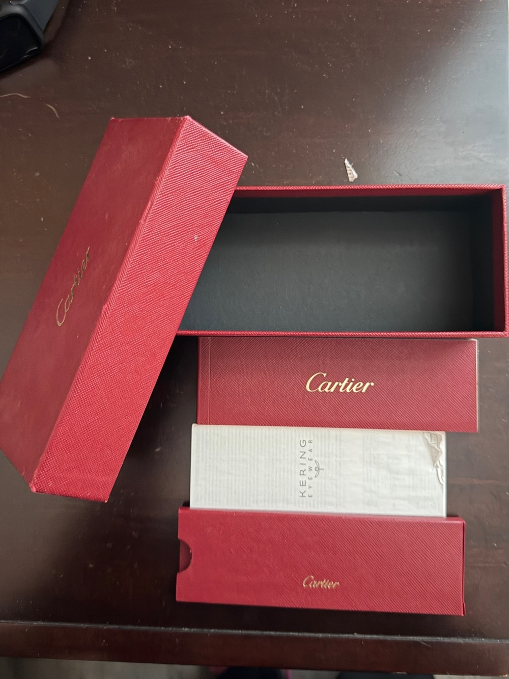 Cartier Red Box Set with Gold Logo - Picture 2 of 2